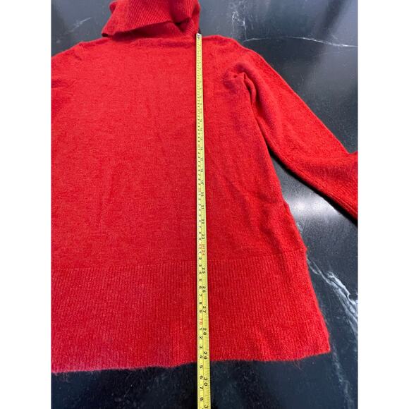 LOFT Rust orange cowl neck knit stretchy sweater LG - Picture 8 of 10